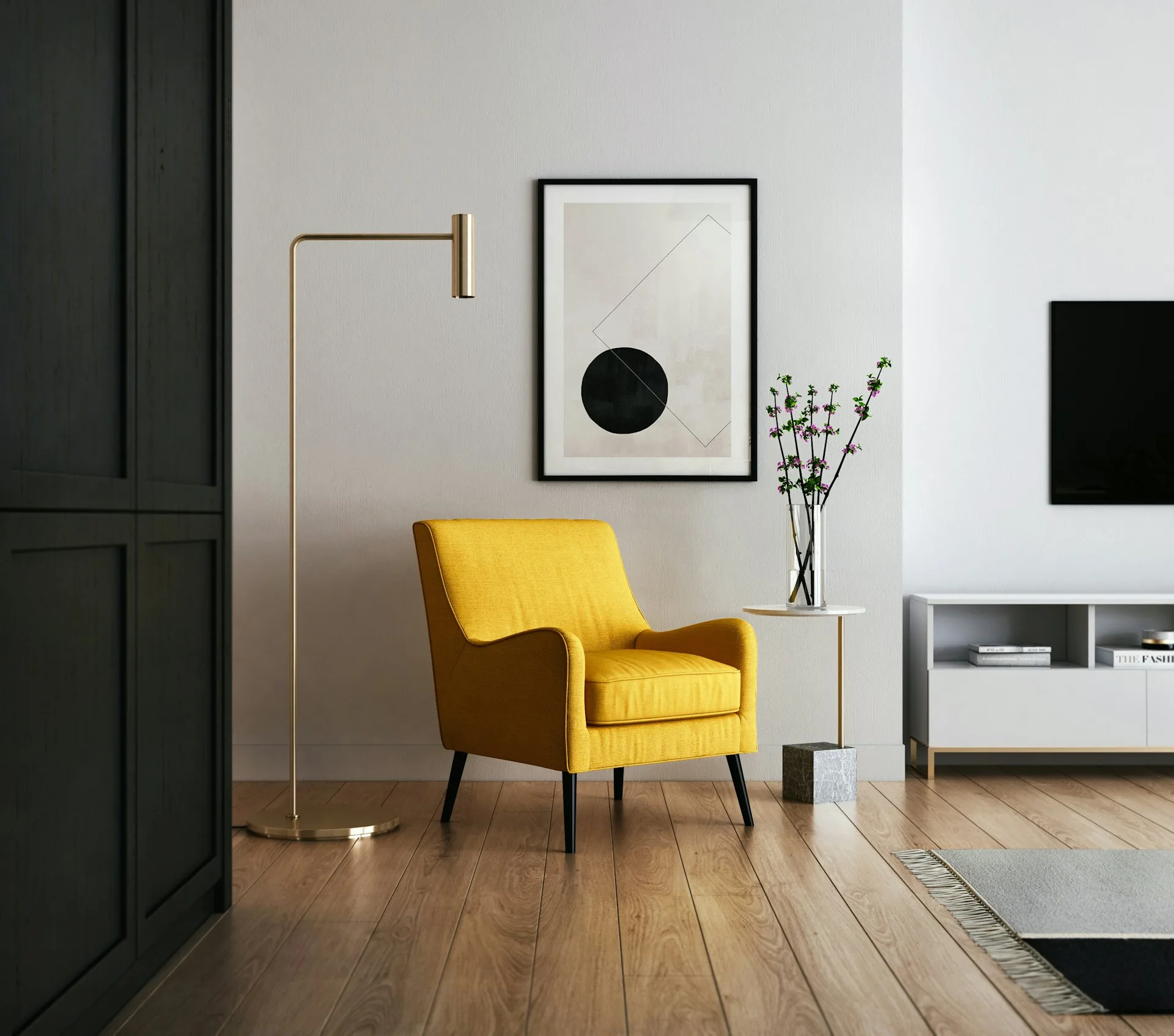 Intérieur apaisant avec plantes et lumière naturelle